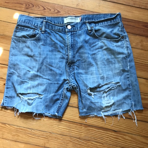 Distressed Levi cutoff Jean shorts 35 waist - Picture 7 of 11